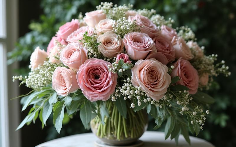 The Wild Grace arrangement in a ceramic vase